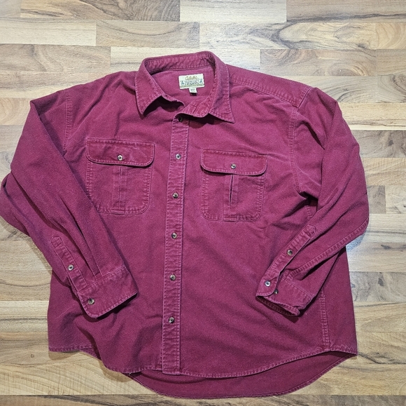 Cabela’s Deerskin Soft Chamois Shirt 2XL Burgundy Heavyweight - Picture 1 of 6